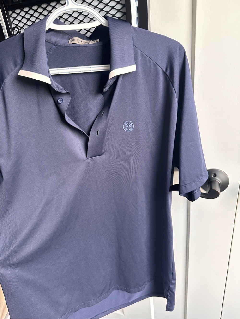 G/FORE Men’s Performance Polo Shirt Navy Blue Golf Short Sleeve Size L -C